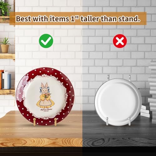 Plate Holder Easel Display Stand - 6 inch Metal Plate Stands for Display - Tabletop Picture Stand - Gold Iron Easels for Display Pictures | Photo Frames | Book | Decorative Plates | Plaque - 4 Pack