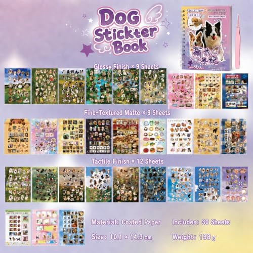 Japanese Cute Sticker Book,Pet Meme Stickers for DIY Kawaii Scrapbooking Journaling Handbook