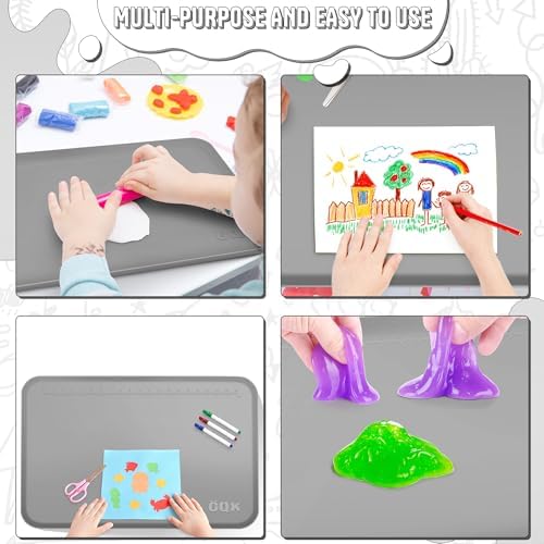 Silicone Art Mat for Crafts with Raised Sides to Stay Tidy, 24" x 16"