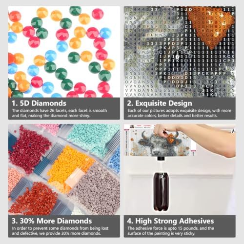 Domnpes Cow Diamond Art, Diamond Painting Kit for Adults
