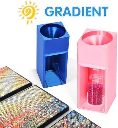 Diamond Painting Organizer,Diamond Painting Drill Funnel for Round Containers,Portable Diamond Art Funnel for Easy Transfer, Diamond Painting Accessories (Silk Jewel Blue)