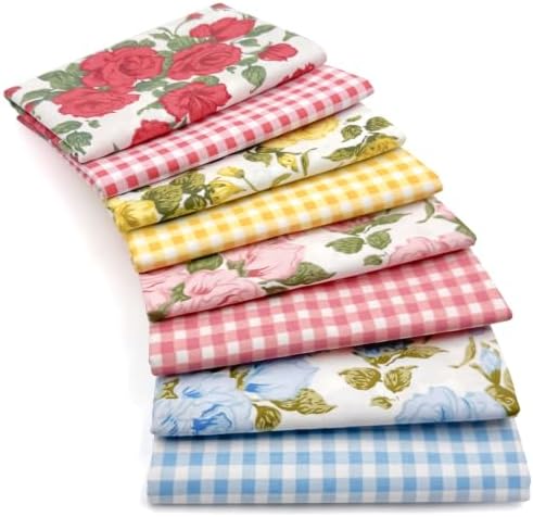 Aubliss 8pcs Fat Quarter Fabric Bundles (100% Cotton - 20'' x 20'')
