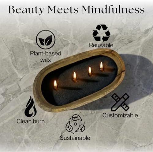 LILY LADUE Black Sand Candle Kit - 1Lb/16Oz Pearled Candles Sand and Wicks (24) with Wood Holder, Unscented Aroma Beads, Reusable Pearled Candle Wax for DIY Home Kit, Powder Beads Refill Available