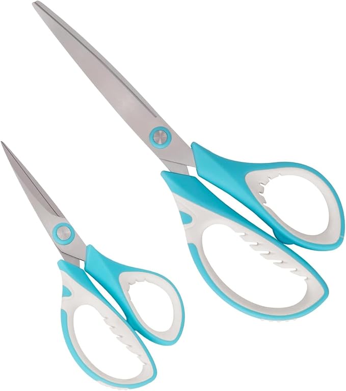 MANUFORE Professional Sewing Scissors Set: Big and Small Scissors, Rotary Cutter with 3pcs Extra Blades for Cutting Fabric
