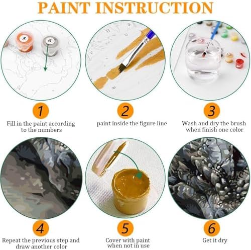 GOUOYANA 3P Dragon and Book Paint By Numbers Kit for Adults Acrylic Canvas | Adult Paint by Number Kits Acrylict Canvas for Painting DIY Dragon And Book Paint by Numbers for Home Wall Art Gift 12X16in