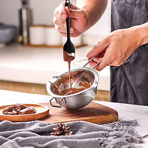 1000ML Double Boiler Pot with 2200ML Stainless Steel Pot,Silicone Spatula | Double Boiler Set for Melting Chocolate,Candy, Soap, Wax, Candle Making