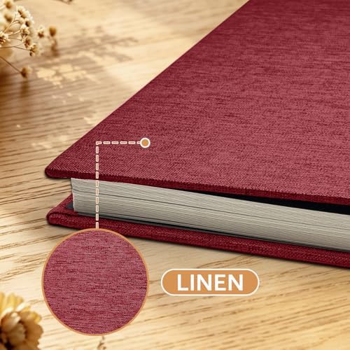 Photo Album Self Adhesive Scrapbook, 13"x12.6" 60 Pages/ 30 Sheets Large Photo Book for 4x6, 8x10 Pictures, DIY Album for Baby Wedding Family Travel Birthday