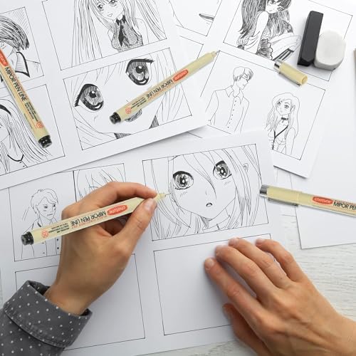 GETHPEN Micro Fineliner Pens, Fine Line Waterproof Pigment Ink Set, 8 Pack