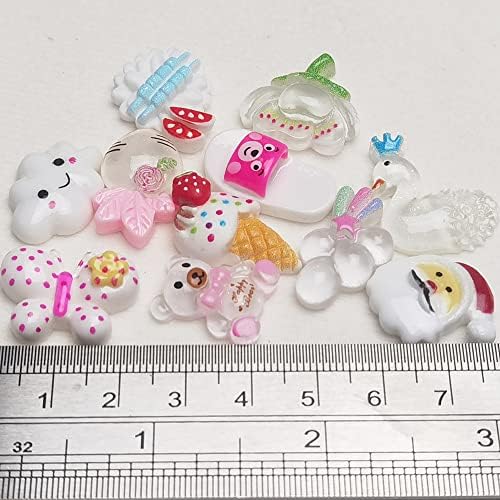 LibiIine 100pcs Mix Lots White Flatback Resin Buttons Flat Back Scrapbooking Resin Flatback Craft (White)