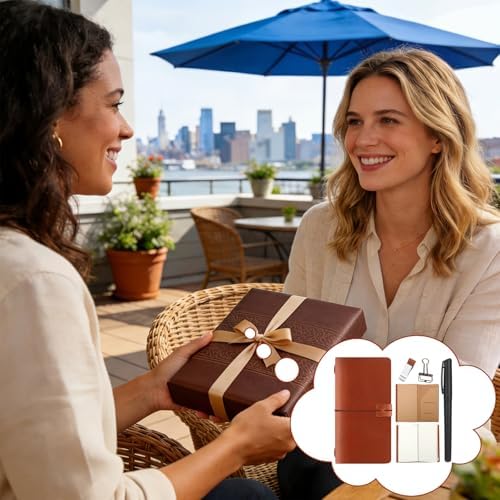 Thenshop Leather Travel Notebook 3 Inserts,Brown,Stand Size