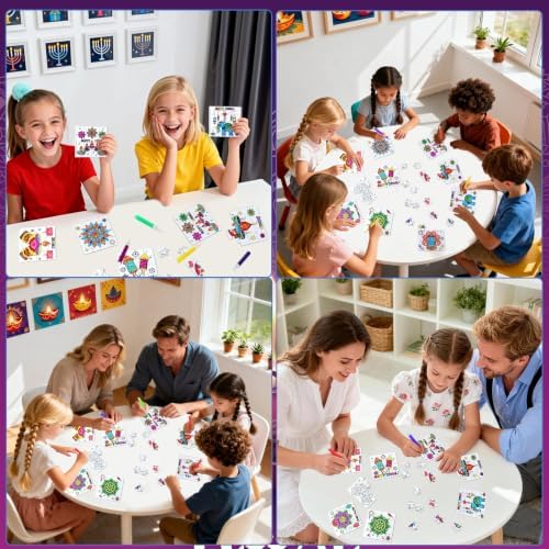Diwali Crafts & Party Favors for Kids Bulk, Rangoli Art Activity DIY Puzzle