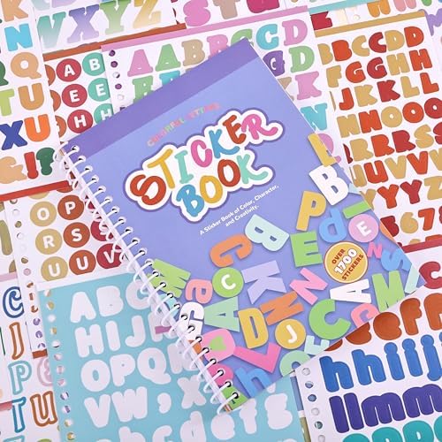1700+ Pcs Alphabet Stickers, 30 Sheets Self-Adhesive Mixed-Size Mini Letter Colorful Alphabet Number Sticker for Labels DIY Crafts Art Making, Decals for Sign, Notebook, Classroom, Door, Card Decor