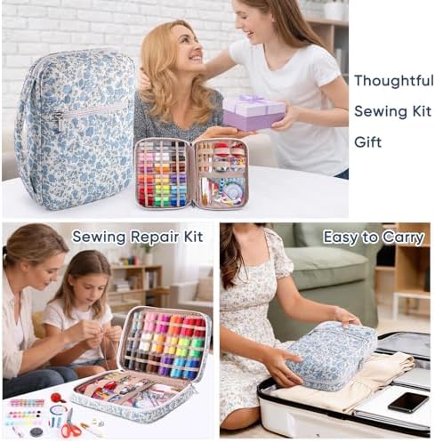 AMOIGEE Complete Sewing Kit for Adults with 230pcs Cute Sewing Supplies Kit