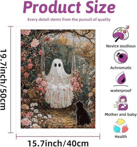 DYAIANGMU Gohst Paint by Numbers Kit for Adults Beginners 19.6X15.7 inch