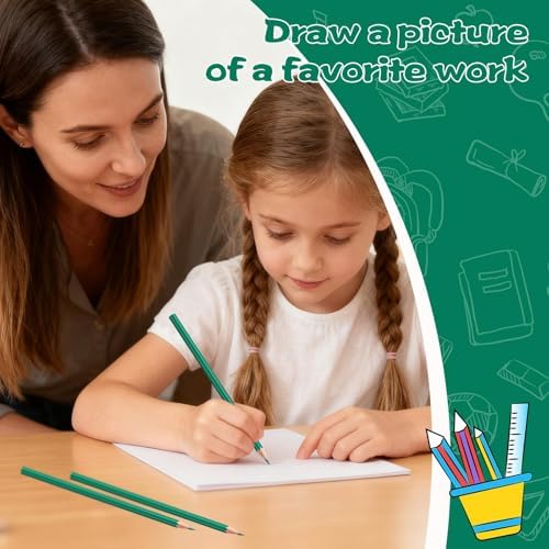 120 Pack Bulk Green Colored Pencils for Kids, Pre-sharpened Art Pencils Back to School Supplies Set, Drawing Sketching Pencils for Students, Teachers, Classroom