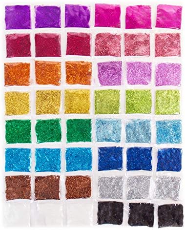Horizon Group USA Assorted Glitter Packs , Pack of 48, Neon, Glitter, Metallic Colors