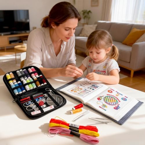 AILE 2026 New Embroidery Stitch Book Kit for Adult Beginners, Embroidery Sampler Practice Book with Complete Toolkit & Instructional Tutorial, DIY Embroidery for Adults and Craft Enthusiasts