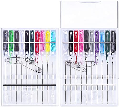 Hestya Pre Threaded Needles Hand Sewing Quick Fix, Mixed Color