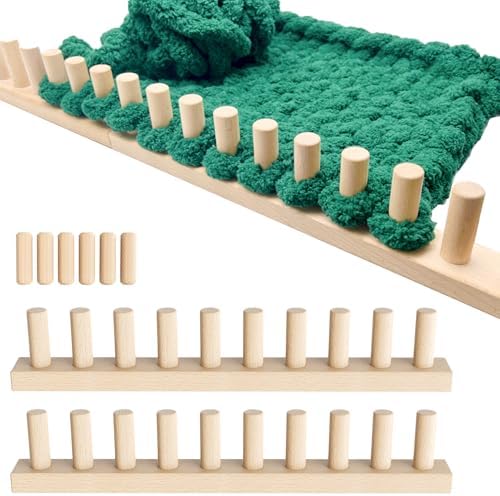 DR.OXXIER Chunky Yarn Loom, Expandable 30" Knitting Board for Blanket