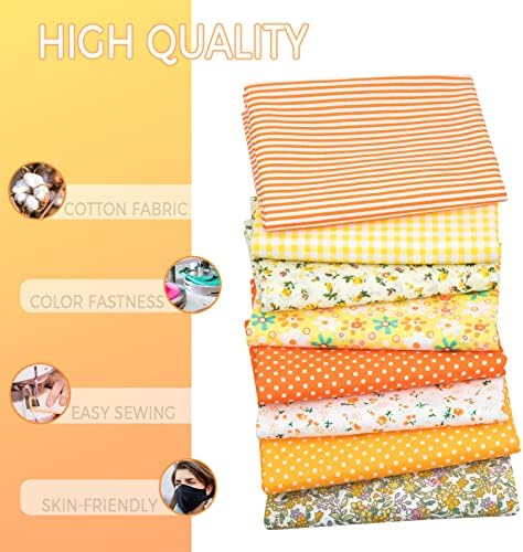 Aubliss 8pcs Fat Quarter Fabric Bundles (100% Cotton - 20'' x 20'')