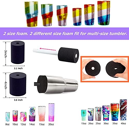 LFSUM Cup Turner Kit for Crafts Tumbler, Tumbler Cup Spinner, Glitter Powder, Epoxy Resin Kit for Beginners with Epoxy and Heat Gun (1X-Blue)