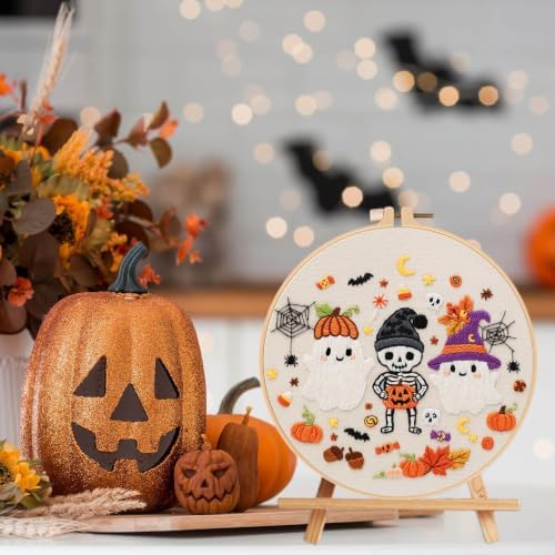 Nuberlic Halloween Embroidery Kit for Beginners Adult