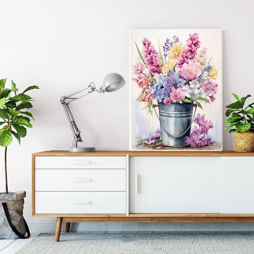 EIBEILI Diamond Art Kits for Adults-Colorful Flowers BucketDiamond Painting