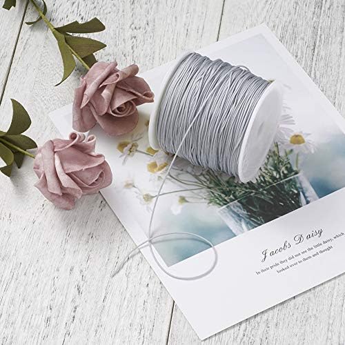100 Yards 0.8mm Braided Nylon Crafting Thread Chinese Knotting Beading String Macrame Cord Rope for Necklace Bracelet Jewelry Craft Making, Dark Gray
