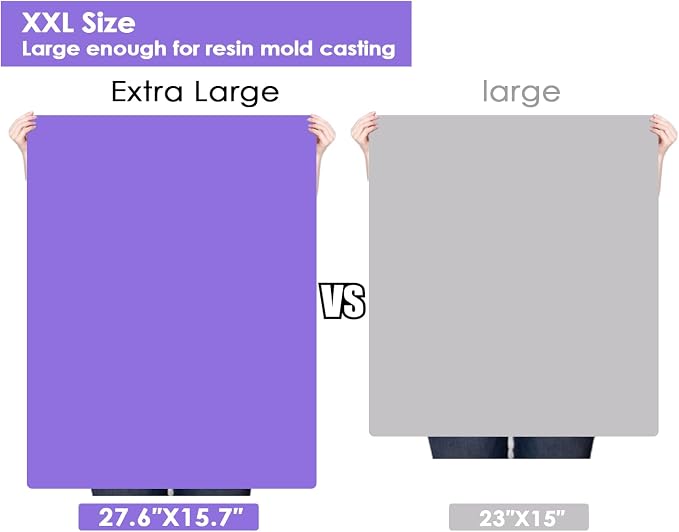 Extra Large Silicone Mats For Kitchen Counter, 27.6'' x 16'' Nonskid Silicone Placemats for Kids, Nonstick Purple Silicone Mat for Baking Crafts, Silicone Dab Mat Heat Resistant, 1Pack
