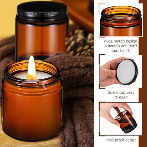 Nuanchu 12 Pack Candle Jar Cover Black Candle Lids Bulk Aluminum Metal Jar Lids Candles Topper Sleeve Twist-Lug Metal Screw Cap Lid for Candles Container Tins Works with Lug Lid Jars DIY Crafts