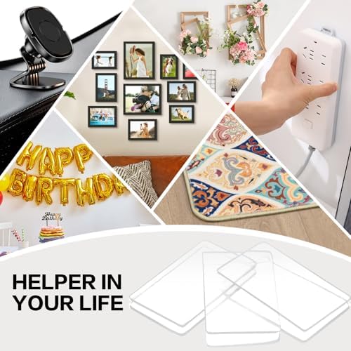 48PCS Nano Double Sided Adhesive Pads,Waterproof No Damage Removable Heavy Duty Mounting Tapes,Clear Residue-Free Strong Sticky Pads for Walls,Hanging Pictures, DIY Craft Home Office