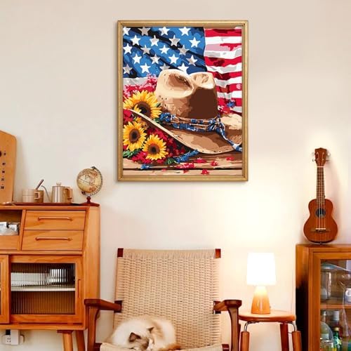 Yunnuo Paint by Numbers Kit for Adults American Flag,16x20 inch