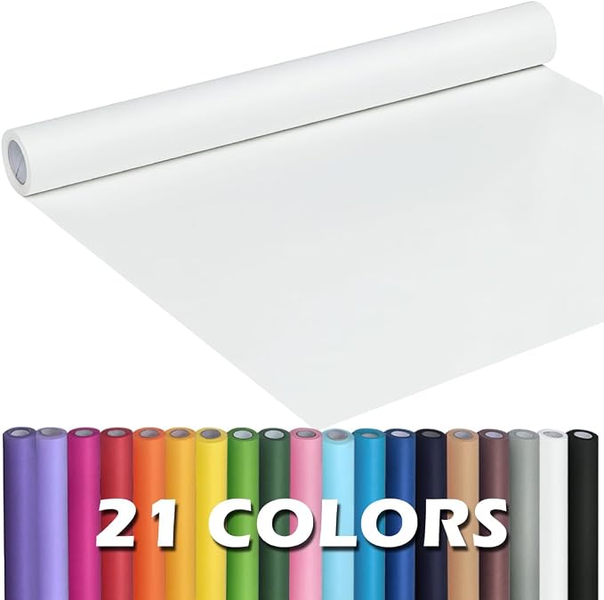 PerkHomy White Kraft Paper Roll 17.5" x 960" (80') for Gift Wrapping Bouquet Flower Art Painting Craft Writing Packaging Shipping 80GSM 55LB (White, 17.5" x 80')
