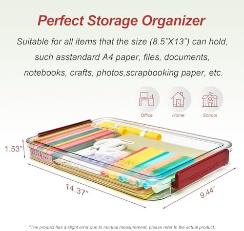 CATOOMUU 3-Pack 9x13 Shallow Flat Clear Plastic Project Case Storage Box