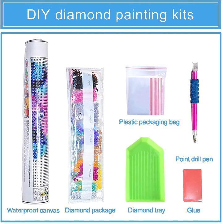 ajepon Cute Diamond Painting Kits for Adults - Diamond Art Kits for Cartoon, Cup Gem Art Kits for Adults for Gift Home Wall Decor (12x16inch)