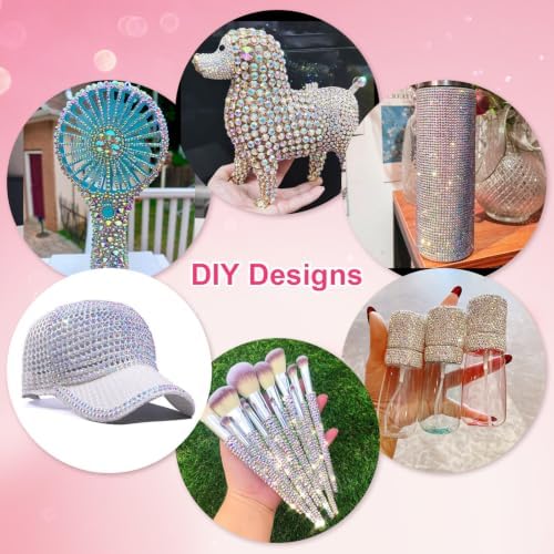 6000Pcs Resin Rhinestones for Crafting with 10ml B7000 Jewelry Glue, 1 Box Flatback Crystals Diamond (White AB) for Bedazzling Crafts DIY Nail Art Non Hotfix Gems for Clothing Shoes Tumblers