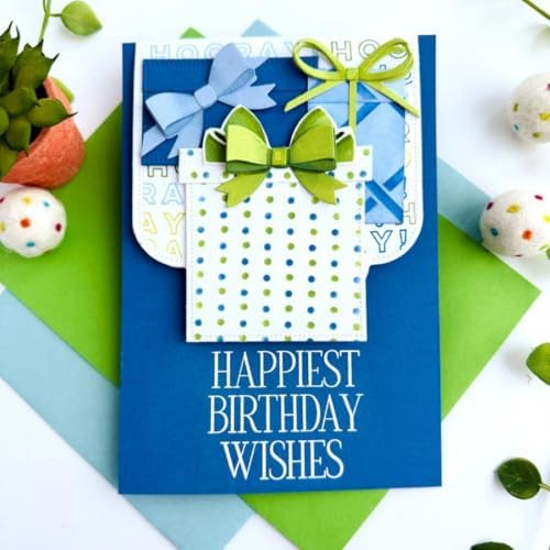 Cutting Dies Metal Stencils Scrapbooking Tools DIY Embossing Template for Paper Card Making Album Arts Crafts Supplies (Bow Set-10.3x12.8cm)