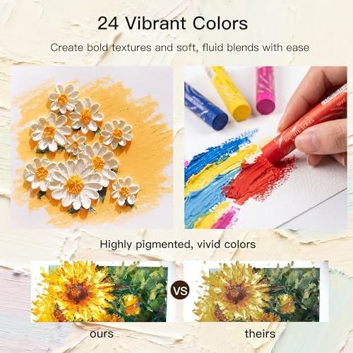 rubens 57 PCS Soft Oil Pastels Kit for Beginner Drawing
