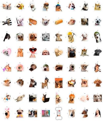 100Pcs Dog Meme Stickers for Water Bottle, Laptop - Funny Dog Stickers, Gifts - Meme Party Supplies - Gift for Women & Men