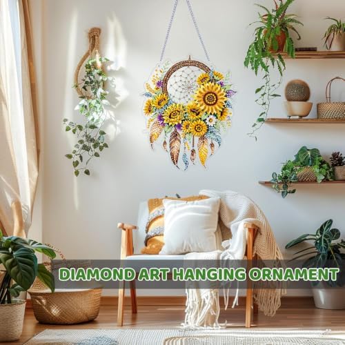 ARPADAMO Sunflower Diamond Art Kits for Adults, Acrylic Hanging Suncatcher
