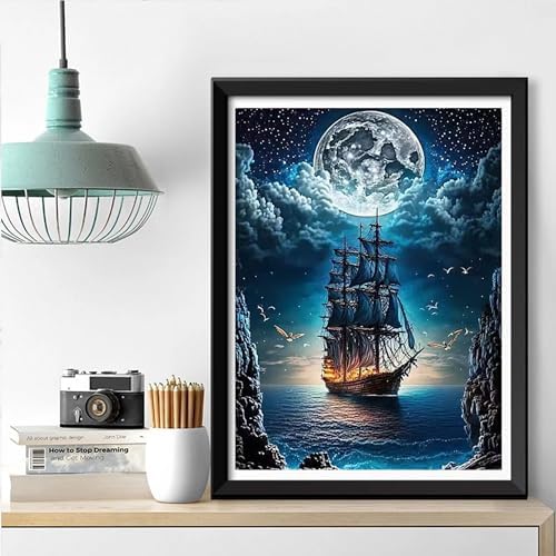 SHONGSHU Diamond Art Kits for Adults-Colorful Starry Forest Landscape Diamond Painting Kits for Adults Beginners, 5D DIY Full Drill Round Rhinestone Gem Art Crafts Paintings for Home Wall Decor (SK3)