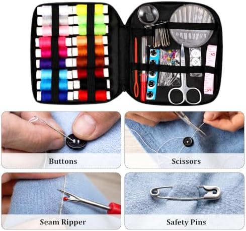 StiVerse 130 Pcs Mini Sewing Kit for Adults, Needle and Thread Kit