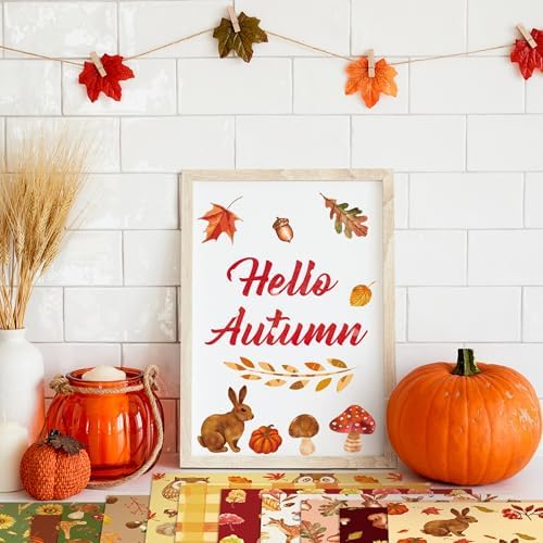 Haooryx Fall Watercolor Patterned Papers, 60 Sheets 11 Inch Animal Print
