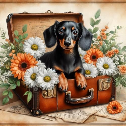 Axquilon Dog Diamond Art Kits for Adults 12x12In