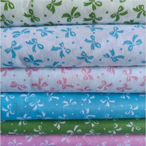 Cotton Fabric DIY Making Supplies Quilting Patchwork Fabric Fat Quarter Bundles DIY for Quilting Cotton Patchwork Cushions (Bow, 9.8" x 9.8")