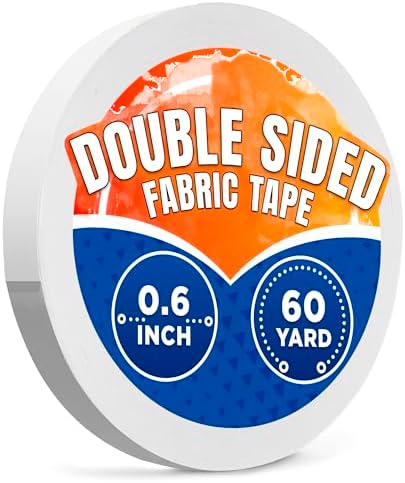 Basting Tape for Sewing – 0.6 In x 60 Yd Thin Acrylic Hemming Tape for Dresses – Transparent Clothes Strip for DIY Crafts, Temporary Repairs, Quick Adjustments with Strong Adhesion, Easy Clean Removal