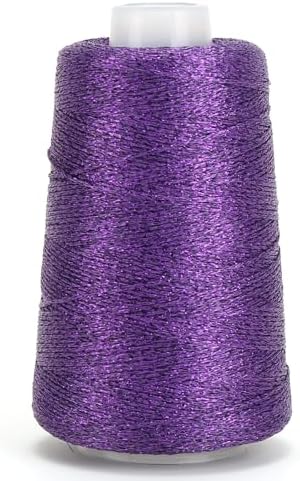 Metallic Crochet Thread, 80g Lurex Yarn for Charms(Purple)