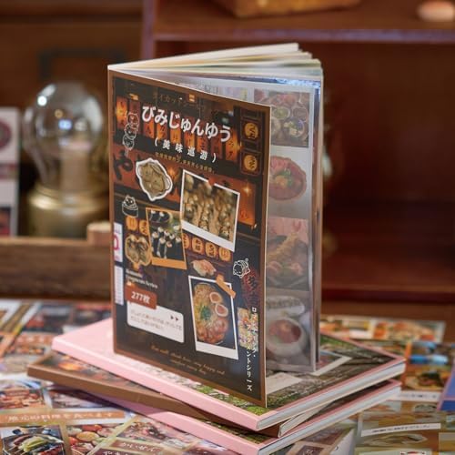 Japanese Sticker Book - 40 Sheets Cherry Blossom & Izakaya Food Stickers for Journals, Planners, Scrapbooking & Water Bottles - Kawaii Vinyl Decals (554 Pcs)