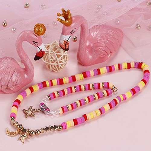 MIIIM Red Clay Bracelet Kit - Heishi Beads, Clay Charms, Gold Spacer Beads - Jewelry Making & Friendship Bracelet Kit for Valentine's Day, Crafts, Raves, Gifts