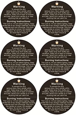 Candle Warning Sticker,2 inch 300pcs Candle Safety Sticker for Candle Jar